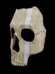 1pc Skull Ghost Mask, An Accessory For Cosplay, Halloween And Other Horror Themed Parties - White - View 3