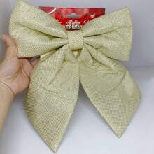 Laço De Enfeite Grande 35CM X32CM/30x26.5cm De Árvore De Natal Para Decoração De Festa De Natal - Dourado - Visão 5