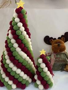 50入組聖誕樹毛絨球裝飾品,適用於縫紉、裝飾和服裝製作