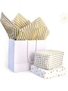 50 片散裝金色薄紙包裝紙 50 厘米 X 70 厘米,非常適合禮品袋、diy 和工藝品,適合婚禮、畢業典禮、生日、節日派對、皮納塔裝飾