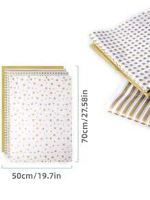 50 片散裝金色薄紙包裝紙 50 厘米 X 70 厘米,非常適合禮品袋、diy 和工藝品,適合婚禮、畢業典禮、生日、節日派對、皮納塔裝飾