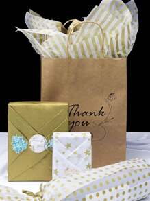 50 片散裝金色薄紙包裝紙 50 厘米 X 70 厘米,非常適合禮品袋、diy 和工藝品,適合婚禮、畢業典禮、生日、節日派對、皮納塔裝飾