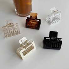 5个5厘米方形爪形发夹套装，休闲发夹，发卡，发饰，抓发夹，秋冬季女士发饰，适合度假装扮和夏季穿搭。 - 彩色 - 查看 2