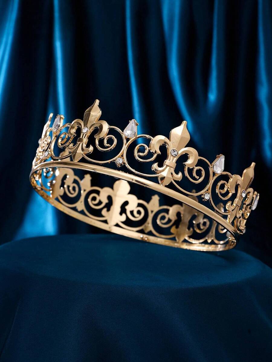 1pc Round Minimalist Party Headwear King Crown Tiaras