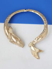 1 件歐美時尚錦鯉項鍊,復古金屬鏈飾品,金/銀 - 錦鯉項圈 - 查看 4