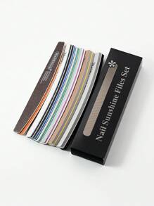 NailShine Mix Grit Nail File 80 100 150 180 240 320 Grit 8Pcs/Lot Nail File Moon Style Nail Polish File Set Waterproof Professional Nails Files Nail Sanding Block File Emery Board,Nail Supplies,Nail Tools,Nail Art Tools,Back To School,Nails,Nail Tools For Press On Nails - Multicolor - View 6