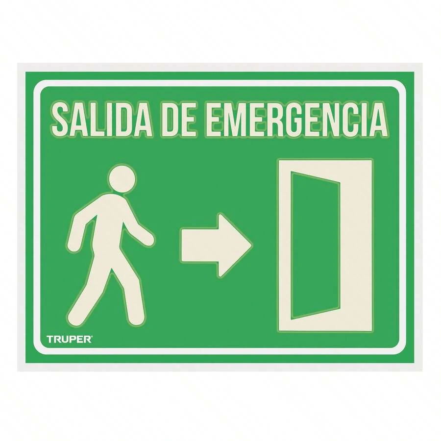 Signal Sign "EMERGENCY EXIT", 21 X 28 Cm - 綠色 - 查看 1