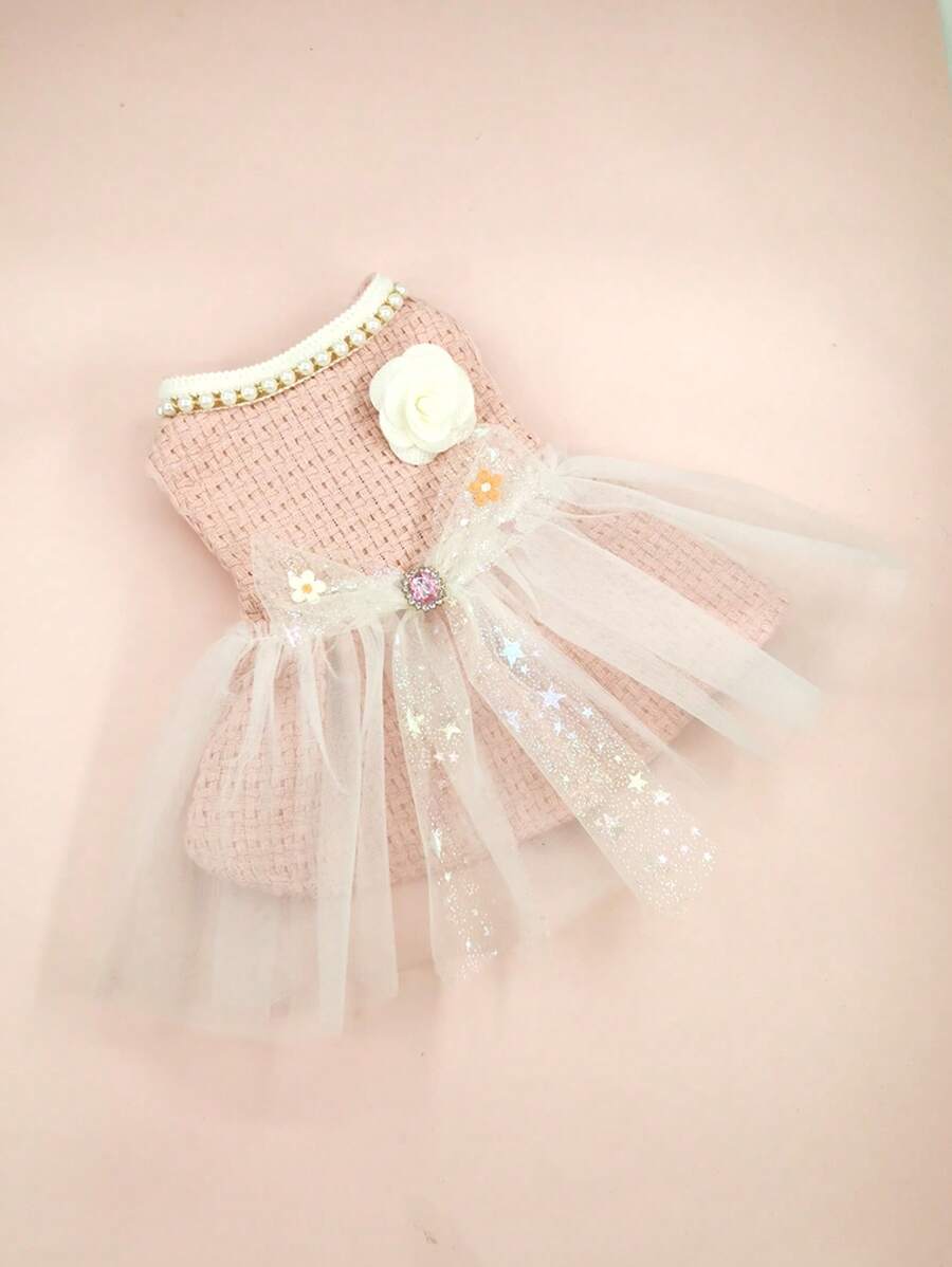 1 Set Thick Mesh Pet Dress, Warm For Winter - Multicolor - View 1