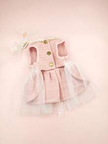 1 Set Thick Mesh Pet Dress, Warm For Winter - Multicolor - View 4