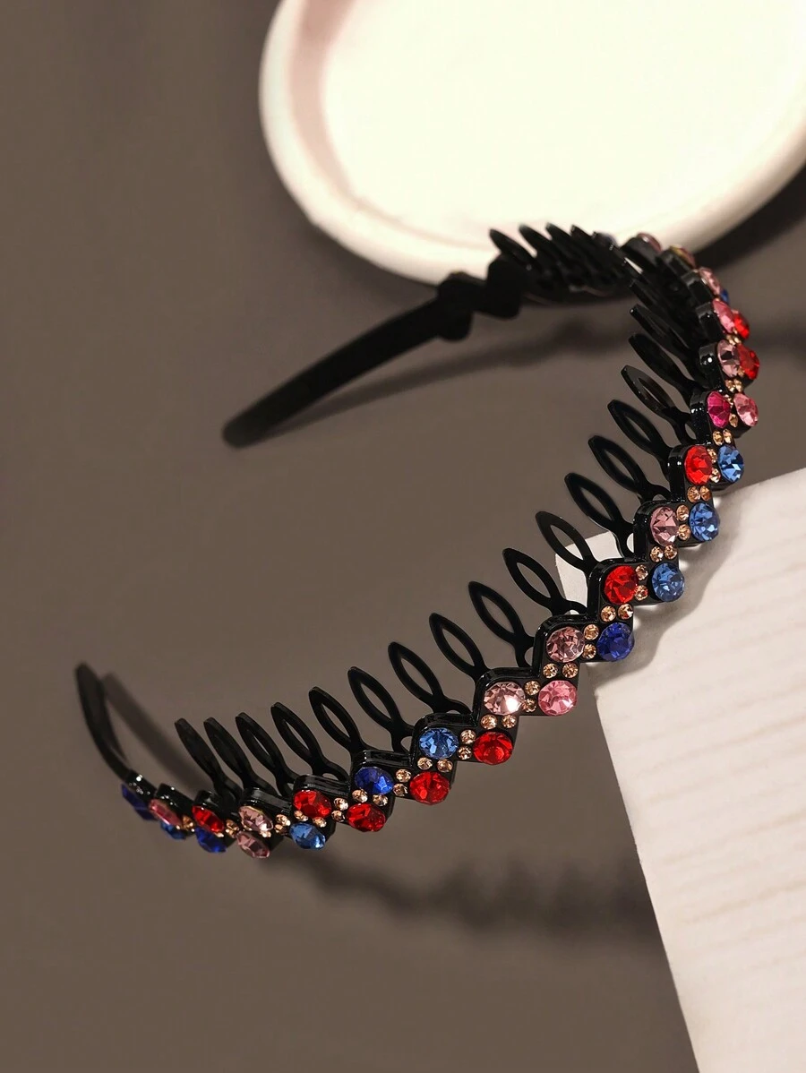 1pc Women Rhinestone Long Teeth Headband Hair Accessory