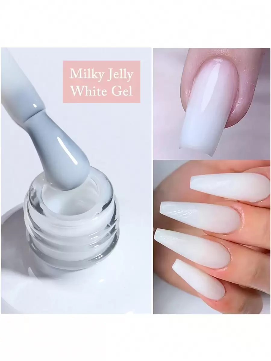 1 Bottle 15ml Gel Nail Polish, Removable, LED/UV Cured, Neutral Color, Long-Lasting Quick-Drying, Suitable For Home Manicure Salon DIY, Women Gift Nails - White - View 1