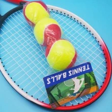 3-Pack 7.5cm Teenagers Training Tennis Balls Large Size Red Yellow Mixed Color Soft Practice Balls For Reducing Pressure And Avoiding Injuries, High Bounce And Durable - Multicolor - View 2