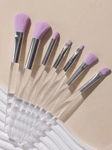 Juego de 7 piezas de pinceles de maquillaje portátiles y hermosos para herramientas de belleza, juego de pinceles, kit de pinceles de maquillaje, juego de pinceles de maquillaje, juego de maquillaje completo, juego de pinceles de maquillaje, kit de maquillaje completo, juego de pinceles, juego de pinceles de maquillaje, juego de regalo de maquillaje, set - Morado - Ver 5