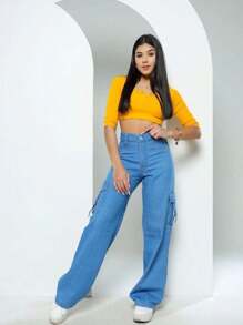 Teen Girls Jeans - 藍色 - 查看 1