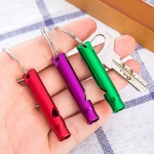 3 pièces Porte-clés Multifonctionnel En Aluminium Survie D'Urgence Sifflet Avec Pour camping , Randonnée Et Extérieur Formation