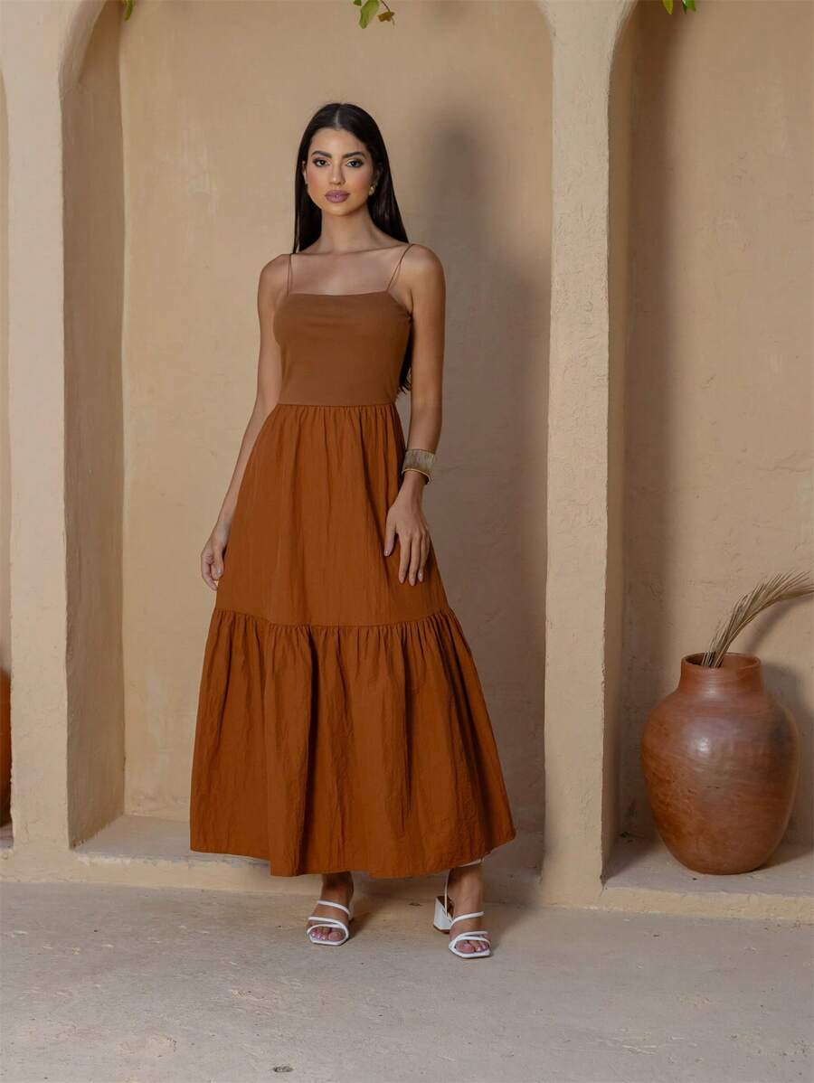 Women Dresses - Óxido marrón - Ver 1