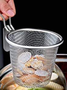 Passeoire À Nouilles / Écumoire En Fil D'acier 304 Pour La Friture, Cuillère De Cuisine Avec Crochet Pour Le Pot Chaud / Shabu Shabu / Fondue De Viande, Écumoire Avec Crochet Pour Le Pot Chaud / Shabu Shabu / Fondue De Viande