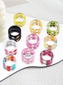 Children's Heart-Shaped Ring Set, Suitable For Holiday Occasions