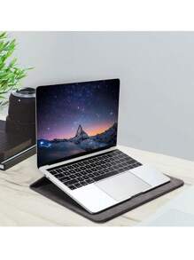 MOSISO Laptop Sleeve Bag Compatible with MacBook Air 13 16 inch /Pro , Matte PU Leather Flap Case with Small Bag - Gray - View 7