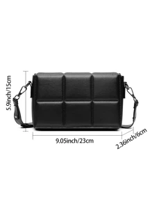 1 件新款格纹 PU 皮包，休闲商务单肩包斜挎包单肩包侧包方形包，适合节日旅行必备大学生书包徒步旅行冬季大容量多功能户外便携时尚休闲爸爸礼物男友礼物度假趣味礼物圣诞节感恩节礼物胸包侧包挎包流浪包臀包手提包情人节复古黑包节日必备露营单肩包贴纸返校情人节礼物男士情人节礼物复古礼品包包斜挎包春季复古包学校用品 - 黑色 - 查看 9