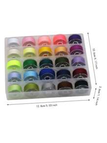 Conjunto De Carretes De Hilo De Plástico En 25 Colores/caja Para Máquina De Coser Doméstica - Multicolor - Ver 2