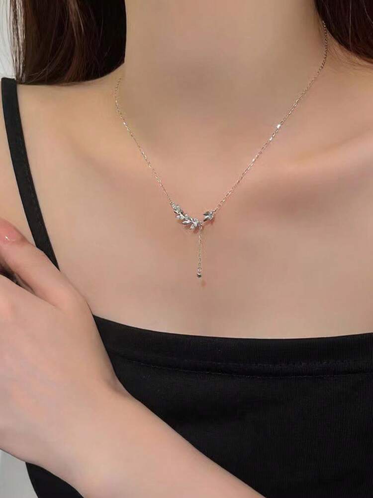 Collana Spiga in argento sterling con catena a forma di grano, argento italiano - Italia
