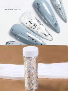 1 Packung Silber Folie Nail Art Flocken Dekorationen Nagelzubehör Nägel Nail Charms Nail Gems