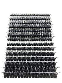 HBZGTLAD 14 Rows False Eyelashes Extension, Black Box Package, 50pcs+80pcs Mix Length, D Curl 0.07mm Thickness Mink Lashes, Natural And 3d Russian Volume, Individual Eyelashes Makeup Tool - Black - View 3