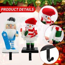 2 Peças Quebra-Nozes de Natal Papai Noel Boneco de Neve, Decoração de Quebra-Nozes de Natal com Gancho, Decorações de Mesa de Natal Premium com Pintura Colorida, Decoração de Casa de Natal, Decoração de Quarto de Inverno