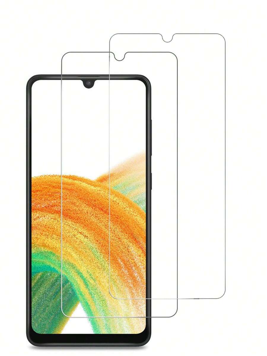 2 片钢化玻璃屏幕保护膜适用于 OPPO，9H 硬度，高清清晰，防刮，无气泡，防指纹，透明防水，防震，防摔，防摔，防刮，全覆盖 - 白色 - 查看 1