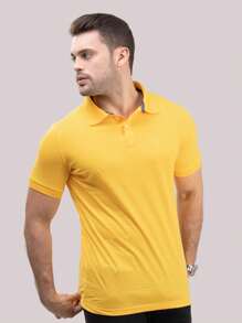 Men Polo Shirts - 芥末黃 - 查看 4