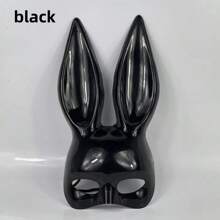 1pc Rabbit Girl Masquerade Mask For Black & White Make-Up Party, Halloween Costume Accessory Cute - Multicolor - View 3
