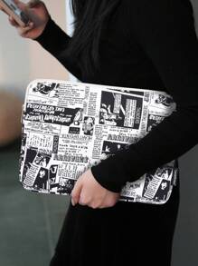 canvas artisan Laptop Bag Sleeve Combination Suit Business Bag Waterproof Laptop Sleeve Compatible with MacBook Air/Pro - Black and White - View 5