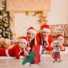 Dog Christmas Hoodie Dog Cat Pet Warm Autumn Padded Coat Dog Costume With Bell And Bowknot, Xmas Gift Dog Dog Jumpers Outdoor Pullover Dog Clothes For Small Dogs Puppy Chihuahua Teddy Bulldog - Green - View 5