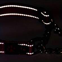 1入組反光狗狗項圈帶鏈子和快插扣-適合大,中等,和小型犬 - 橘色 - 查看 3