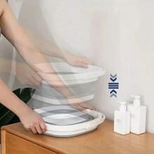 Cubeta De Agua Plegable Portátil De Gran Capacidad Para Uso Doméstico - Blanco - Ver 5