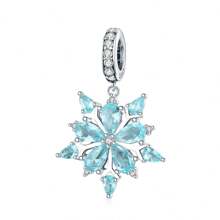 WOSTU 1 件 925 純銀冬季水晶雪花系列珠子女裝珠寶製作吊飾適合原創手鍊和項鍊 Diy - 銀色 - 查看 15