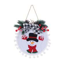 聖誕節裝飾聖誕花圈掛墜,附繩子,適用於聖誕派對房間裝飾