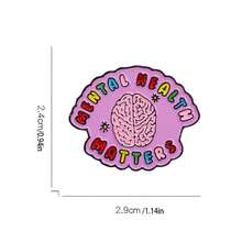 3入組時尚合金卡通腦部裝飾胸針,女性日常時尚朋克饰品,男性流行禮物 - 彩色 - 查看 4