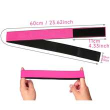Wig Elastic Headband Adjustable Hook-and-loop Fastener
 Elastic Band Two-color Elastic Headband Elastic Wig Band - Hot Pink - View 4