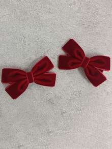 2pcs/pack Red Velvet Hair Clips