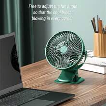 夹式凉爽微风：适用于卧室、办公室、宿舍和婴儿车的便携式 USB 风扇 - 坚固的夹子、无电池设计，带来极致便利和凉爽感 - 白色 - 查看 6