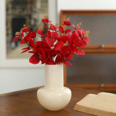 5 Pezzi Gambo Di Eucalipto Artificiale Rosso Per Bouquet Da Sposa, Vasi Di Fiori, Centrotavola, Composizioni Floreali, Decorazioni Per La Casa