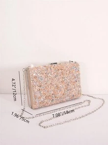Hợp thời đá & Đồ trang trí Rhinestone Ví cầm tay Với Có thể tháo rời Chuỗi Dây đeo , Tối Buổi tiệc Cái túi - Rượu sâm banh - Xem 5