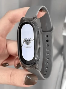 Thay thế Silicone NFC Dây đeo đồng hồ thông minh Tương thích với Xiaomi Mi Band 6/7/8 - Xám - Xám - Xem 1