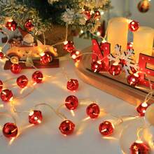 1pc 2m/10 Led Red Bell Shaped Lights String For Christmas Decoration & Festival Lighting - Yellow - View 3