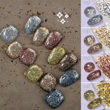 Esmalte De Uñas En Gel Rs Nail Reflective Glitter, 9g De Purpurina Holográfica De Invierno Aotoñal, Brillo De Diamante, Plata, Oro, Led Uv, Manicura Remojable Para Mujer Y Niñas