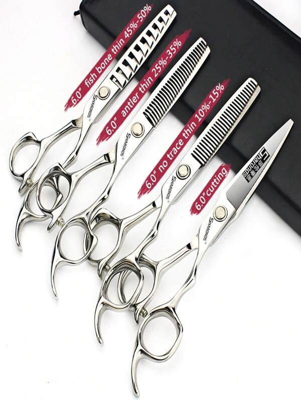 6inch Professional Barber Haircutting Tool 4pcs Set (straight Scissor