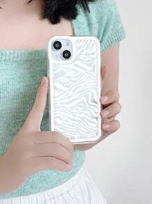 1 pieza Funda para móvil simple con patrón de cebra absorción de impactos compatible con iPhone - transparente - Ver 1