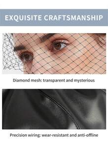 1pc  Fiddler Cap Newsboy Hat PU Leather Visor Beret Cap Paperboy Gatsby Hat - Black - View 5